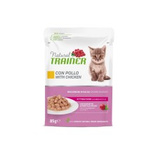 Natural Trainer Cat Kitten & Young, Pui in sos, plic 85 g