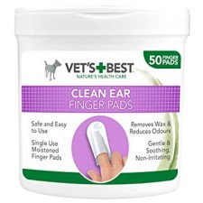 Degetare curatare urechi pentru caini, Vet's Best, 100 buc